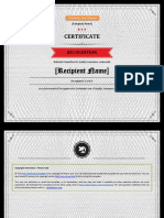 Achievement Award Template