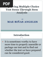 Improving Multiple Choice Test Items Through Item Analysis: Mae Biñas Angeles