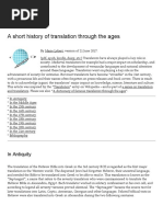 A Short History of Translation Through the Ages