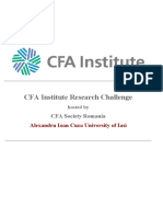 CFA Institute Research Challenge: Alexandru Ioan Cuza University of Iasi