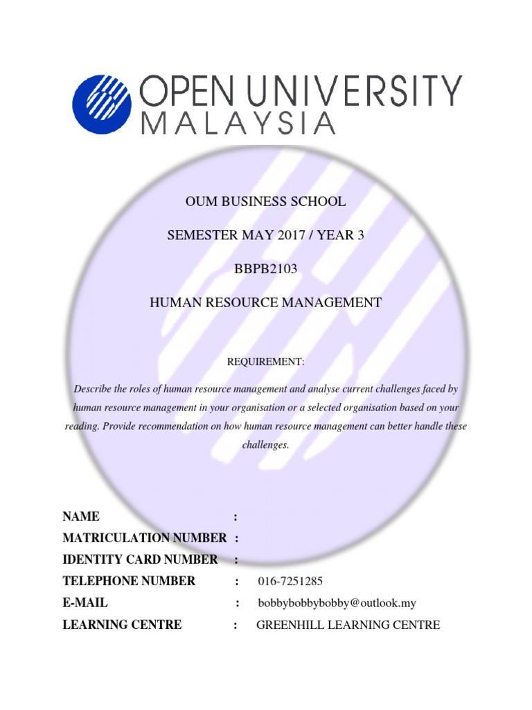 Oum Business Schoo1 | PDF | Human Resources | Chocolate