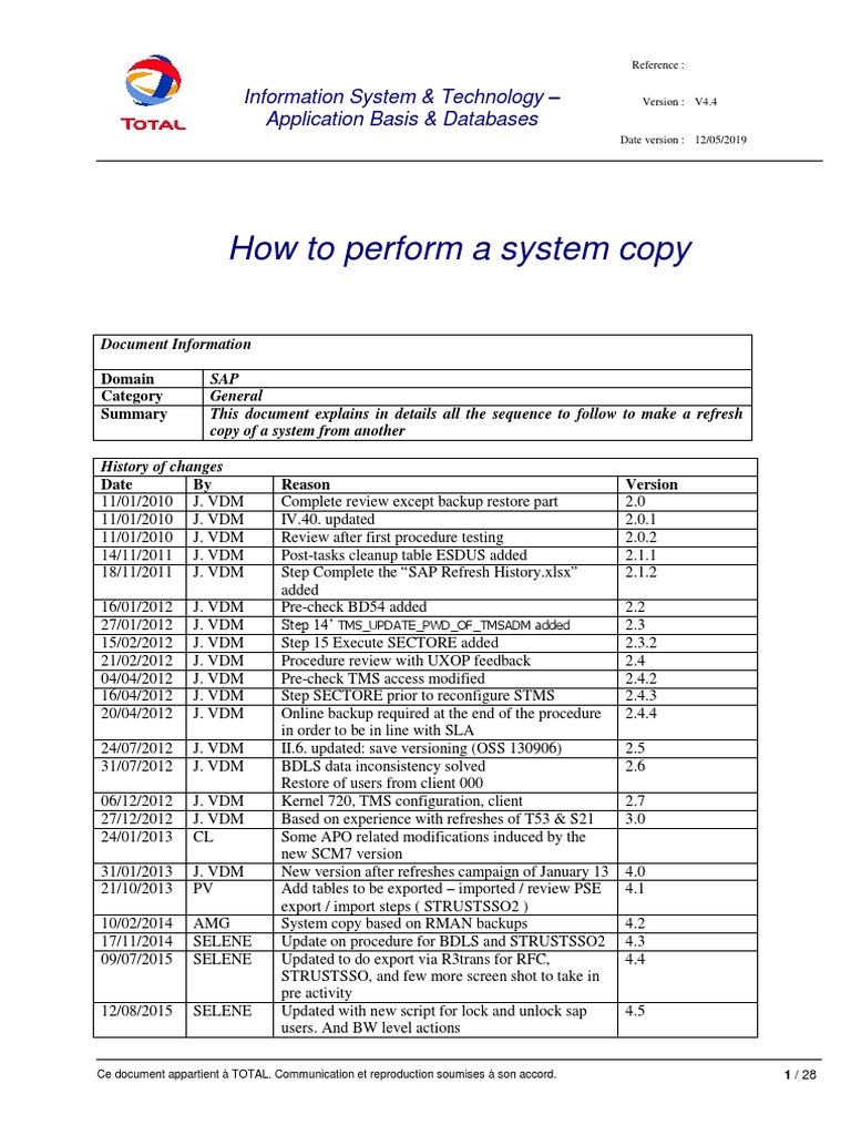 SAP System Copy Procedure Guide | PDF | Database Transaction | Databases