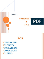 Sources of Risk & 5'Cs: Topic