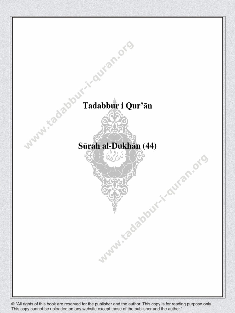 44 Surah Dukhan | PDF | Quran | Islam