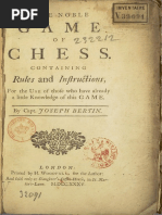 The Noble Game of Chess by capt. Joseph Bertin 