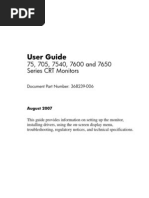 User Guide: 75, 705, 7540, 7600 and 7650 Series CRT Monitors