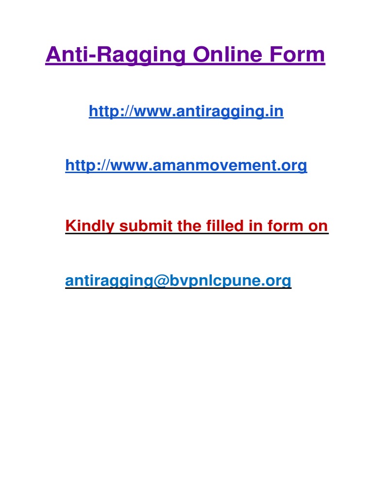Anti Ragging PDF | PDF