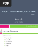 Object Oriented Programming: Java Basics