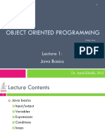 Object Oriented Programming: Java Basics