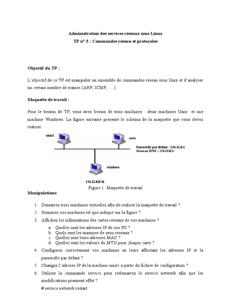Commandes Réseau sous Linux | PDF | Architecture de réseau ...