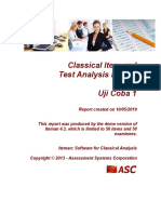 Classical Item and Test Analysis Report Uji Coba 1