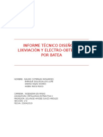 Informe Técnico Diseño de Lixiviación Por Batea