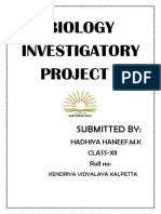 Biology Investigatory Project: Submitted by