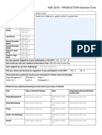 HSP Interview Form Production