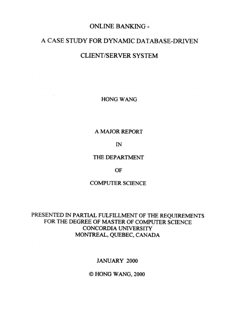 Study FOR Client/Server System: Case Dynamic Database-Driven | PDF ...