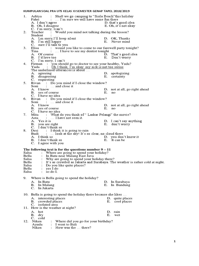 Kumpulan Latihan Soal Uas Kelas Xi Semester Genap Tapel 2018 2019 Pesticide Recycling
