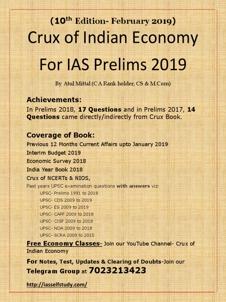 Feb 2019 Edition Crux Of Indian Economy For Ias Prelims 2019 Pdf - 
