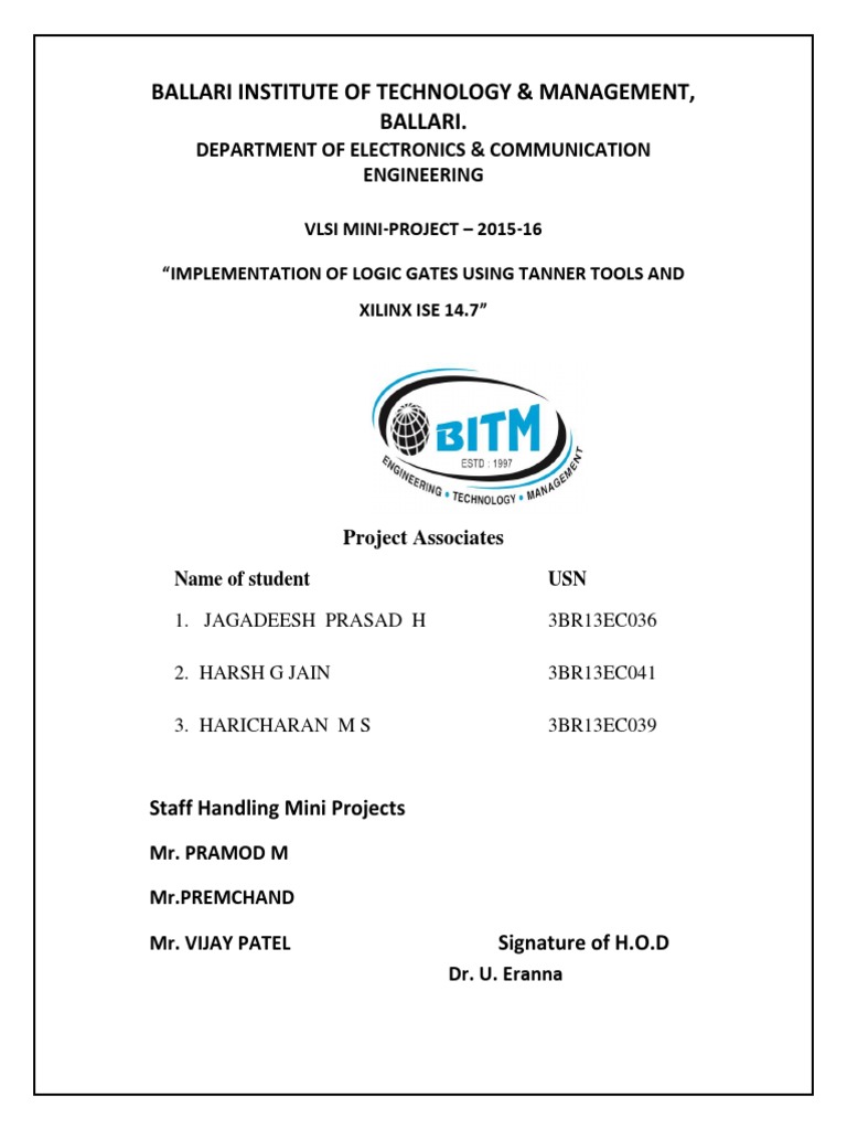 Vlsi Mini Project | Download Free PDF | Logic Gate | Hardware ...