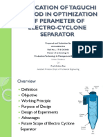 Application of Taguchi Method to Optimize Electro-Cyclone Separator Parameters
