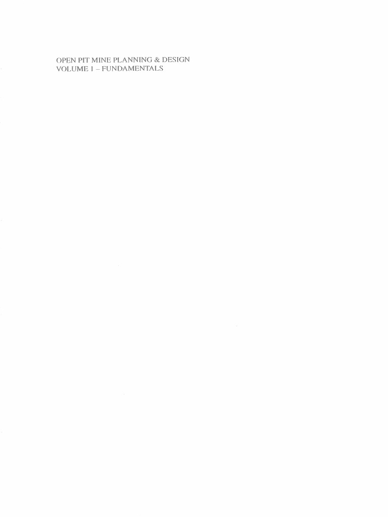 Open Pit Mine Planning and Design Vol 1 Hustrulid PDF | PDF