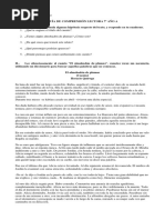 Comprension de Lectura2 7° - 8 Almohadon D Plumas