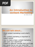 An Introduction To Content Marketing: by Hafsa Ahmed