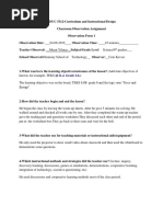 Cem Kevser-Classroom Observation Assignment-Form 1 Blank 2