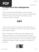 A culpa não é dos videogames
