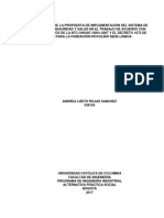 Diseño de La Propuesta de Implementacion Del SG-SST de Acuerdo Con Los Requisitos de La NTC Oh-Sas 180012007 y El Decreto 1072 de 2015 para La Fundaciòn Piccolino Sede Lisboa PDF