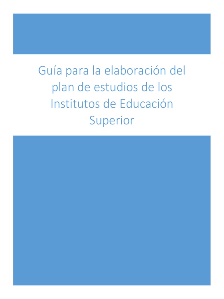 Guía para elaborar planes de estudio IES | PDF | Plan de estudios ...