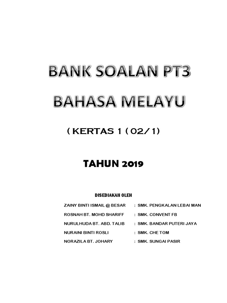 Kertas 1 Bahasa Melayu Pt3 Pdf