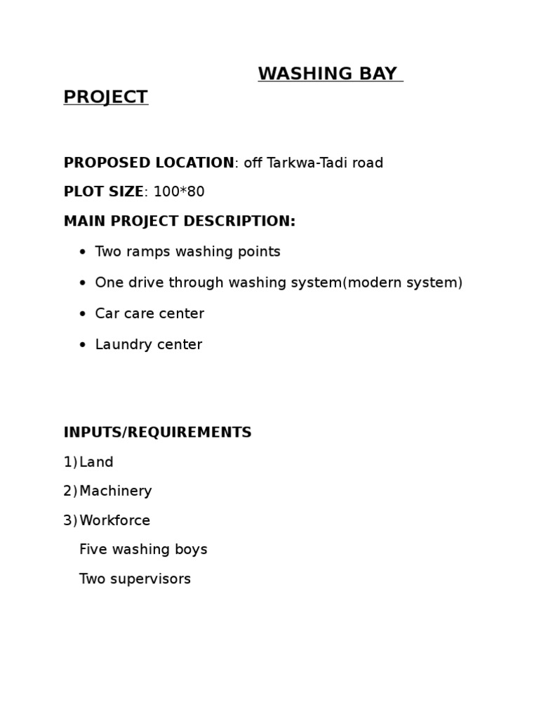 Truck Wash Bay Project Overview | PDF