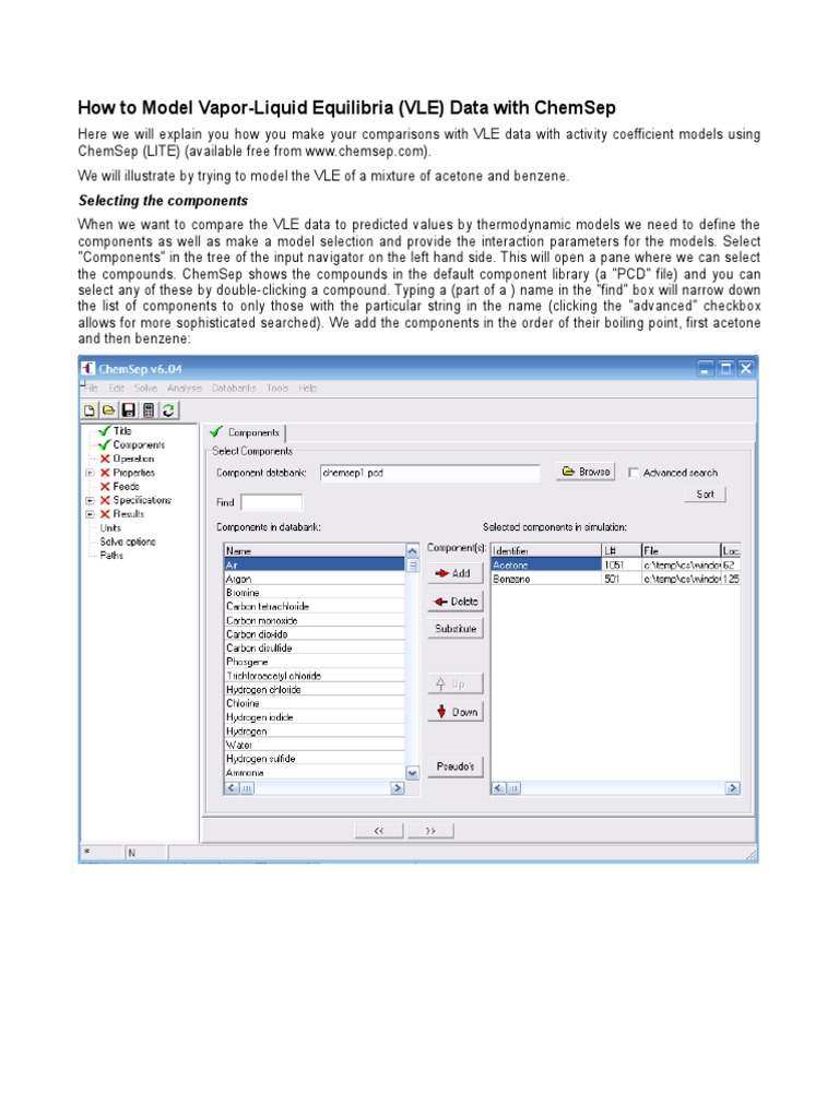 How To Model Vapor-Liquid Equilibria (Vle) Data With Chemsep | PDF ...