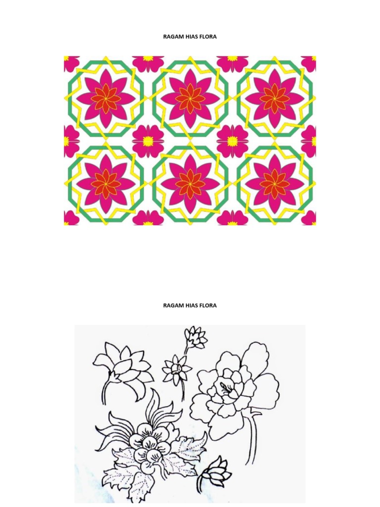 Gambar Ragam Hias Flora Yang Mudah Di Gambar