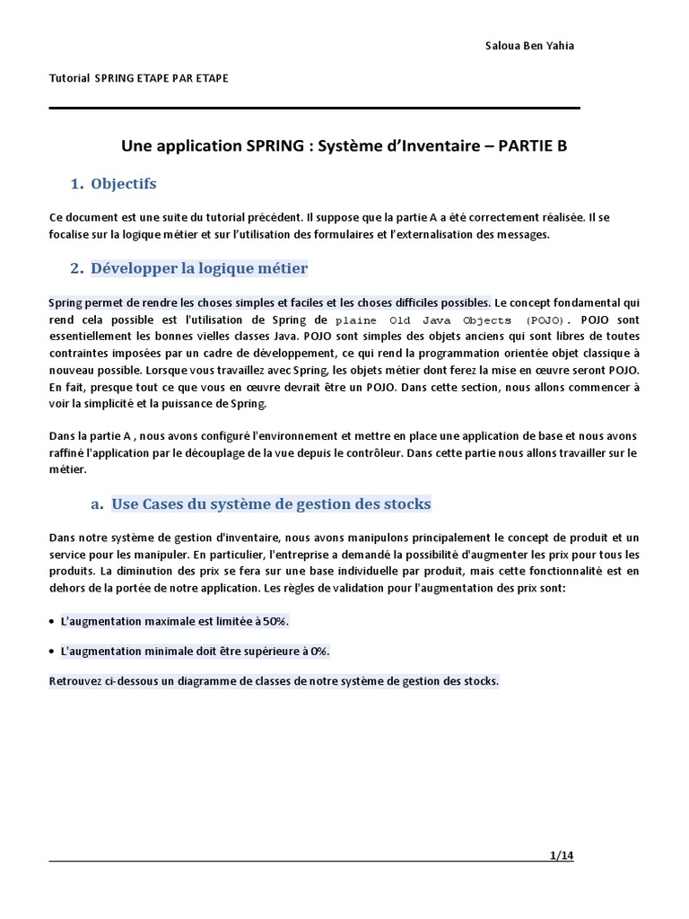 Tutoriel Spring : Système d'Inventaire B | PDF | JavaServer Pages ...