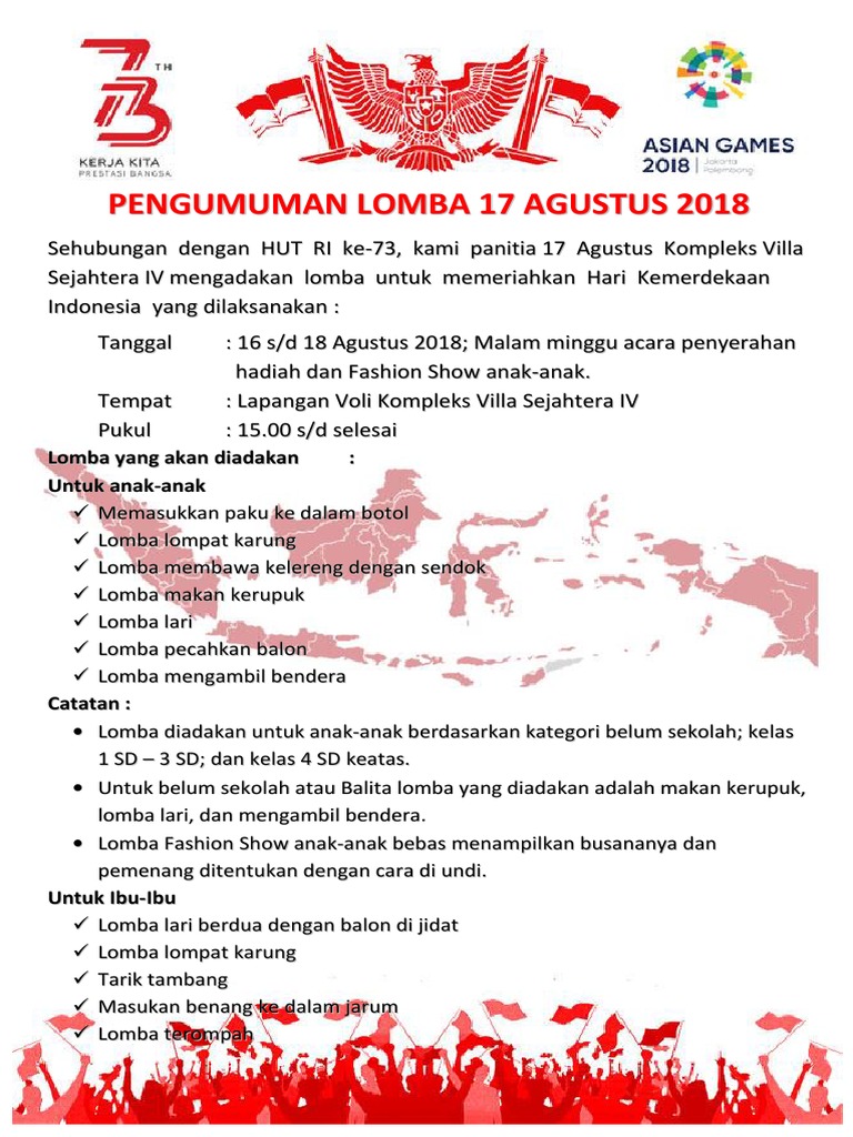 Pamflet Pengumuman Lomba Agustusan Pdf