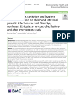 Effects of Water, Sanitation and Hygiene (WASH) Education On Childhood Intestinal Parasitic Infections in Rural Dembiya, Northwest Ethiopia An Uncontrolled (2019) Zemi PDF