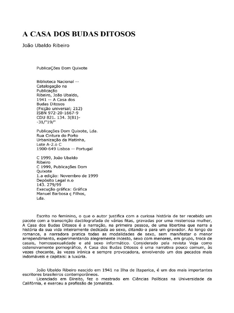 A Casa Dos Budas Ditosos - João Ubaldo Ribeiro PDF | PDF