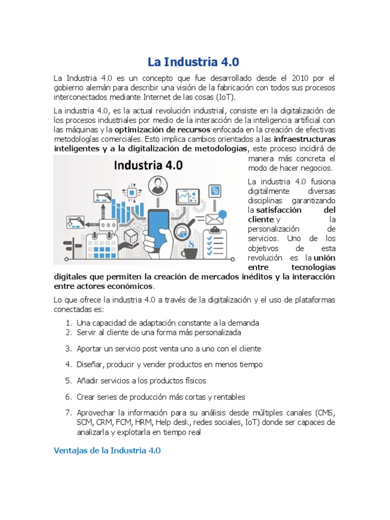 La Industria 4.0 | PDF | Internet de las Cosas | Industrias