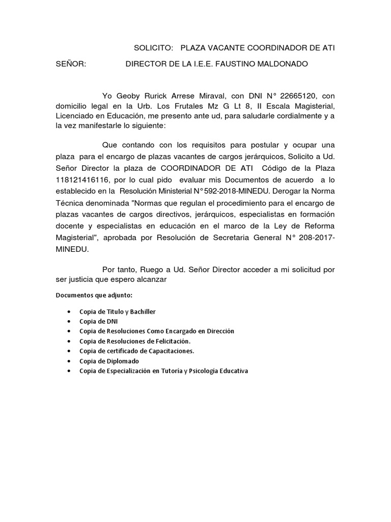 SOLICITO | PDF | Crecimiento personal y profesional