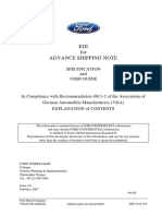 EDI For Advance Shipping Note: Specification and User Guide