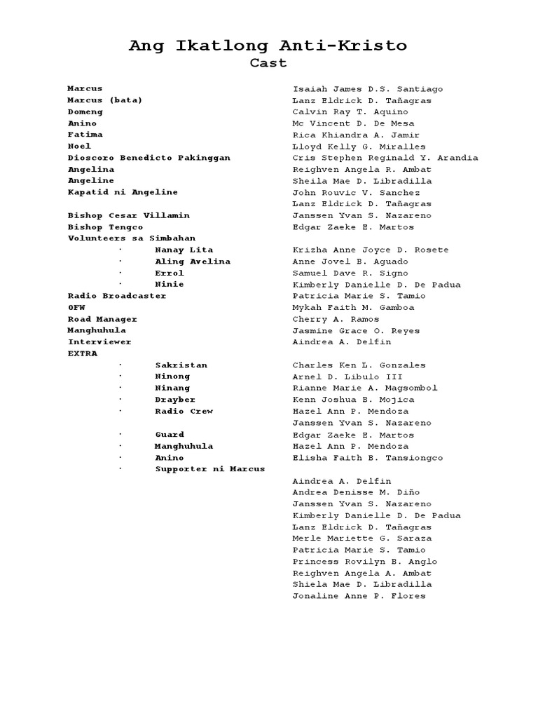 Cast | PDF