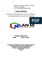 TUGAS QUALITY ASSURANCE PKM MADISING NA MARIO An - FADRIA INDAYANI