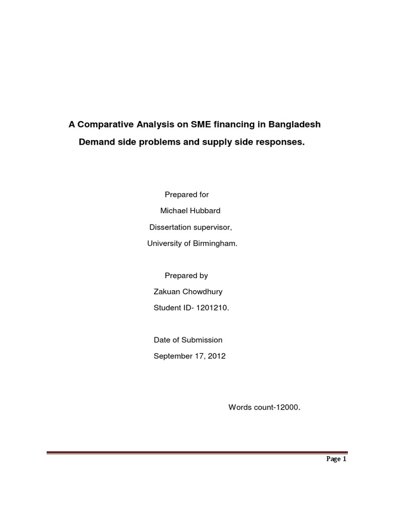 SME Financing Challenges in Bangladesh | PDF | Small And Medium Sized ...
