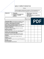 Employee Candidate Evaluation Form