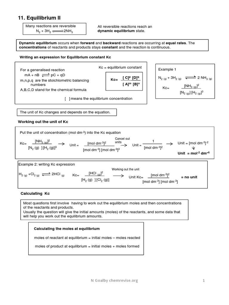 Equilibria II Edexcel | PDF | Chemical Equilibrium | Reaction Rate
