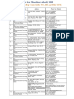 Joint Seat Allocation Authority 2018 Reporting Centers