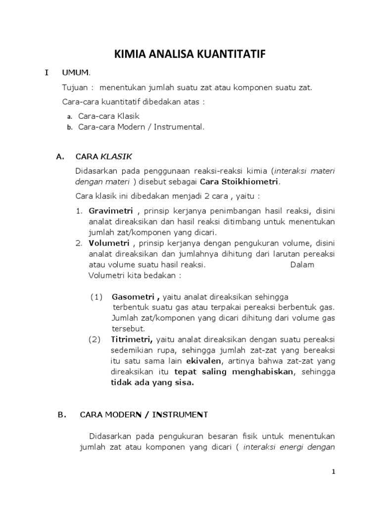 Kimia Analisa Kuantitatif Pdf