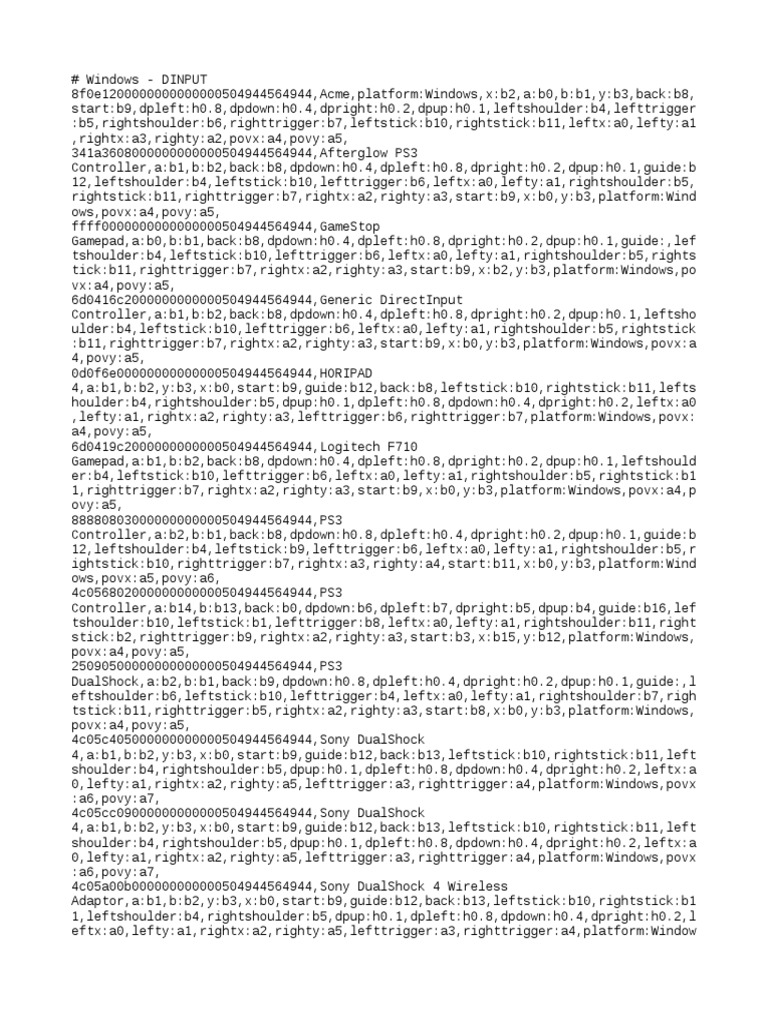 Windows Game Controller Database | PDF | Video Game Hardware | Video ...