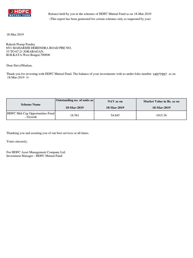 Balance Confirmation | PDF